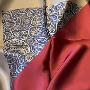 Carré de Soie Bleu 70 Demi Paisley - Détails