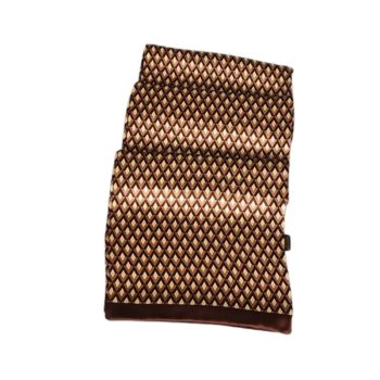 Foulard Homme Soie Losanges Futuristes Café - Détails