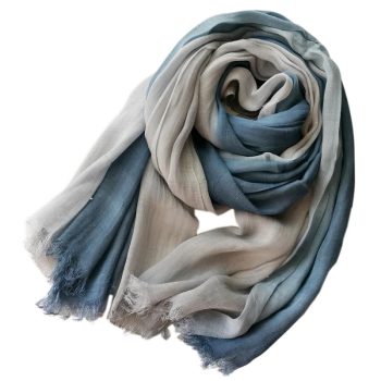 Chèche BiColor Dégradé Bleu Gris