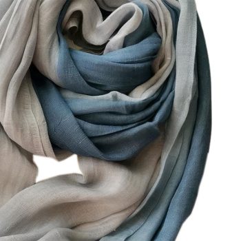 Chèche BiColor Dégradé Bleu Gris Détail