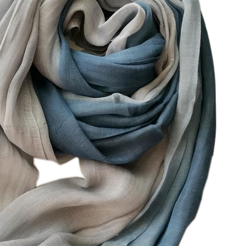 Chèche BiColor Dégradé Bleu Gris Détail