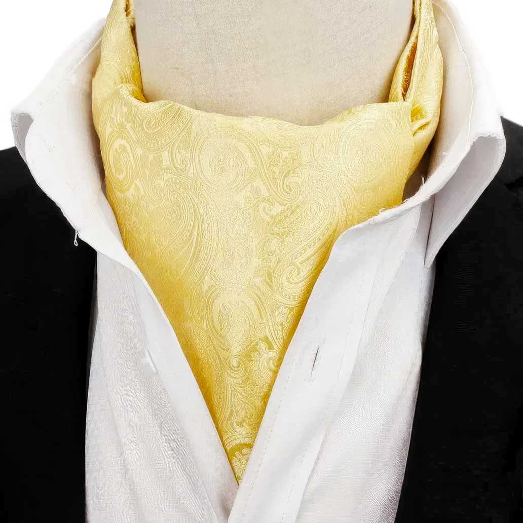 Foulard Homme Doré Ascot Paisley