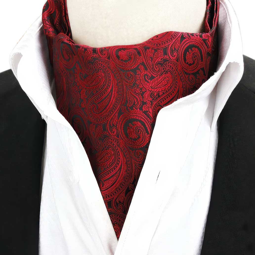Foulard Homme Rouge Ascot Paisley
