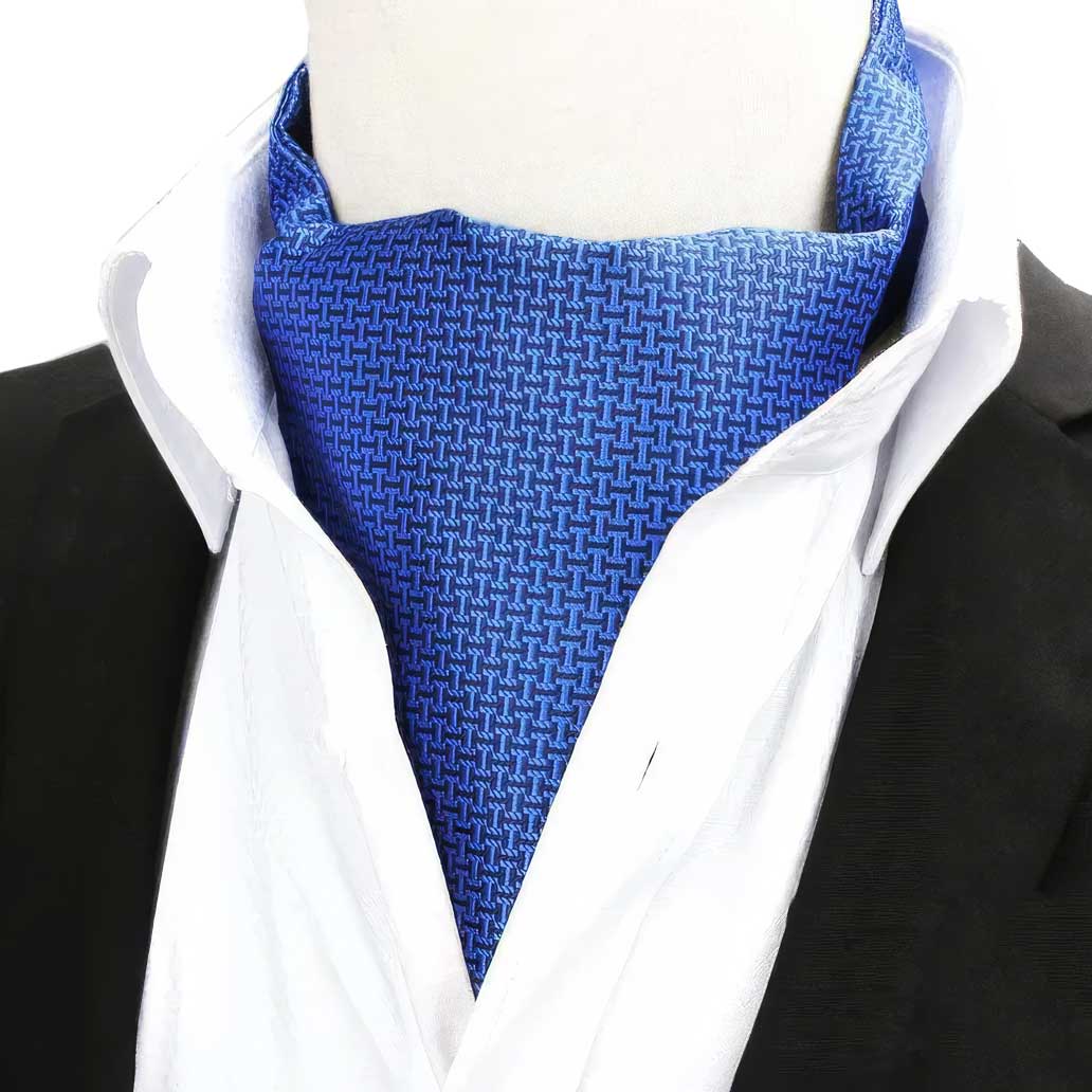 Ascot Cravate Bleu Labyrinthe