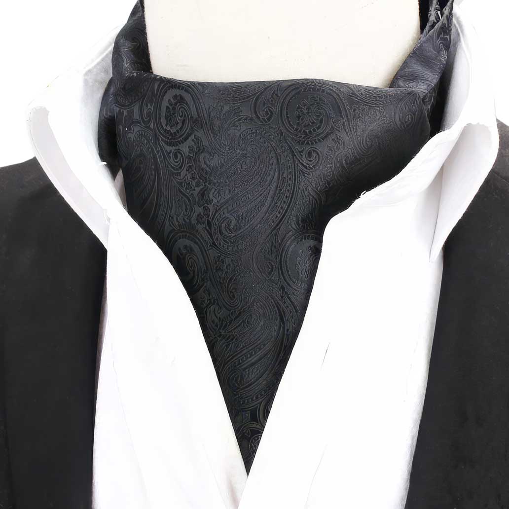 Foulard Homme Noir Ascot Paisley