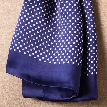 Foulard Homme Soie Bleu Pois Riviera - Détails