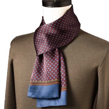 Foulard Homme Soie Bordeaux Boutonnerie