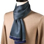 Foulard Homme Soie Mosaïque Bleu
