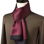 Foulard Homme Soie Mosaïque Bordeaux