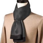 Foulard Homme Soie Noir Pois Riviera